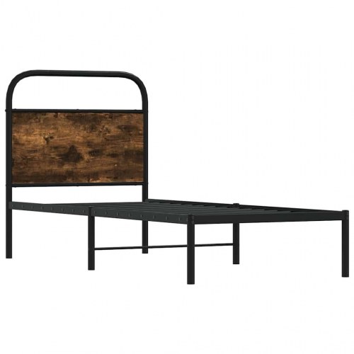 Sengeramme 80x200 cm uden madras konstrueret træ røget eg