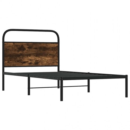 Sengeramme 90x200 cm uden madras konstrueret træ røget eg