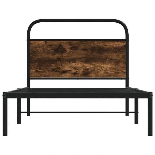 Sengeramme 90x200 cm uden madras konstrueret træ røget eg