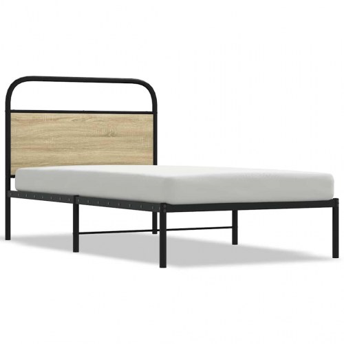 Sengeramme 107 x 203 cm med sengegavl uden madras - sonoma-eg