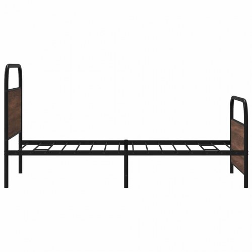 Sengeramme 90 x 200 cm med hovedgærde og fodgærde - brun egetræ