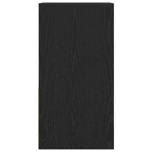 Sengeborde med skuffe 2 stk. 35x34x66,5 cm sort-eg