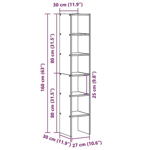 Bogreoler stabelbare 2 stk. 30x30x80 cm konstrueret træ hvid