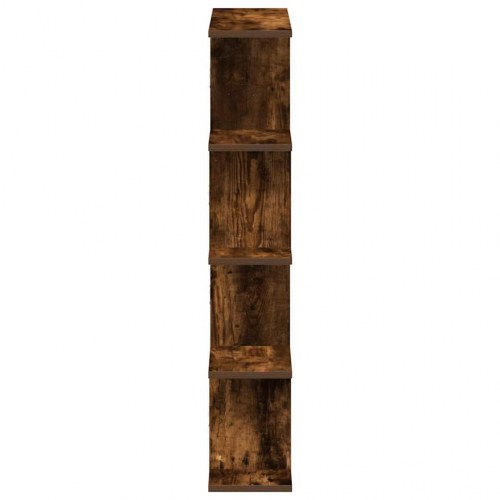 Vægreol med 12 rum konstrueret træ røget egetræsfarve