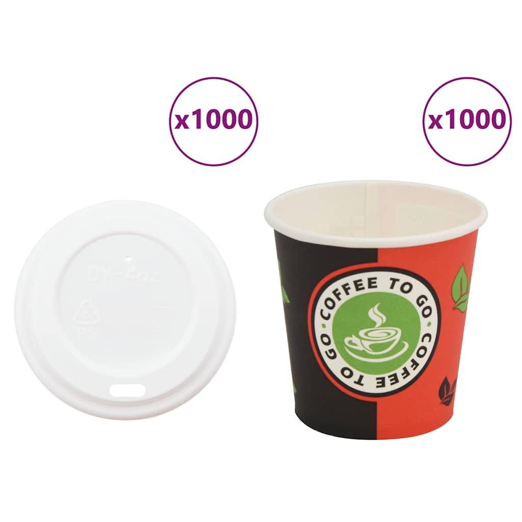 Kaffekopper af papir med låg 1000 stk. 4oz 120ml billede
