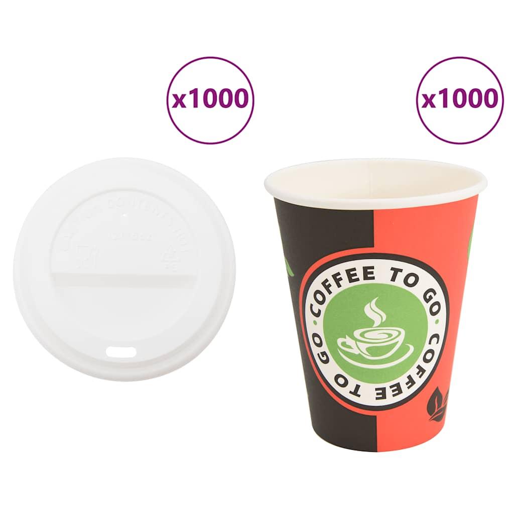 Kaffekopper af papir med låg 1000 stk. 4oz 100ml
