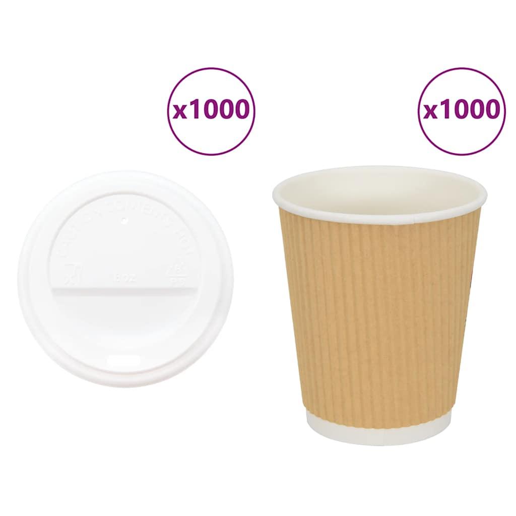 Kaffekopper af papir med låg 1000 stk. 8oz 200ml billede