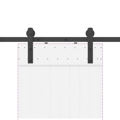 Skinnesæt til skydedør 152 cm - sort