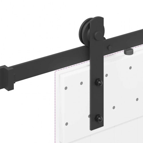 Skinnesæt til skydedør 152 cm - sort