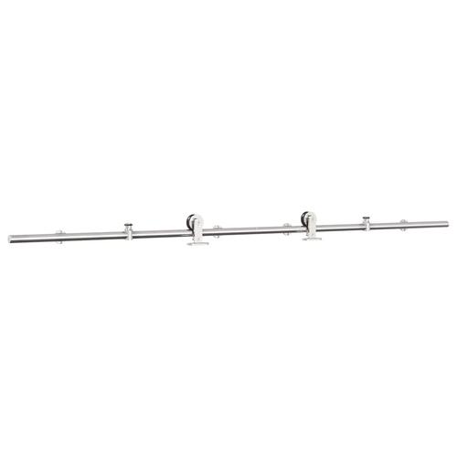 Hardwarekit til skydedør 200 cm rustfrit stål sølvfarvet