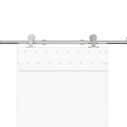 Hardwarekit til skydedør 200 cm rustfrit stål sølvfarvet
