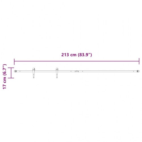 Skydelågesæt til skabe - kulstofstål, 213 cm, sort