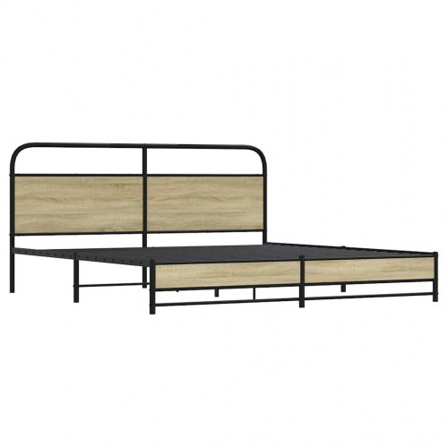 Sengeramme uden madras 180 x 200 cm med sengegavl - sonoma-eg