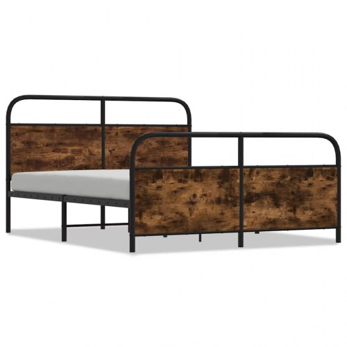 Sengeramme uden madras 150 x 200 cm i metal - røget egetræsfarve