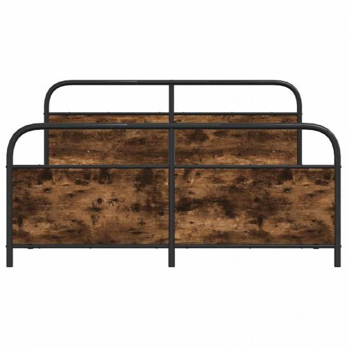 Sengeramme uden madras 150 x 200 cm i metal - røget egetræsfarve