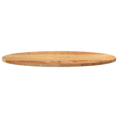 Bordplade 80x40x2 cm massivt egetræ oval lysebrun