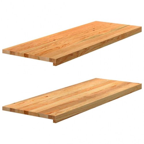 Vindueskarme i massivt egetræ - 2 stk, lysebrun, 110×40×2 cm