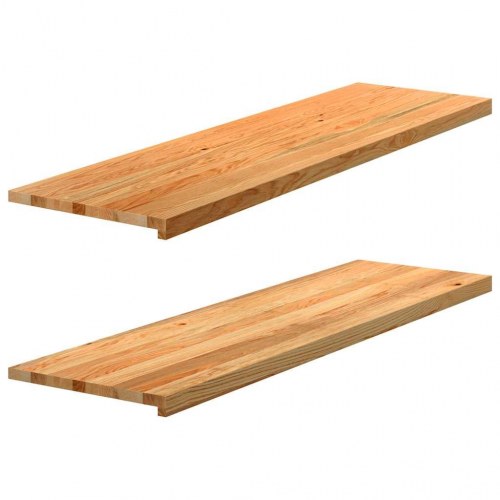 Vindueskarme 2 stk lysebrun 140x40x2 cm massivt egetræ