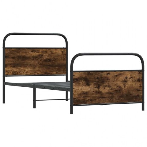 Sengeramme 90 x 200 cm i røget eg - uden madras