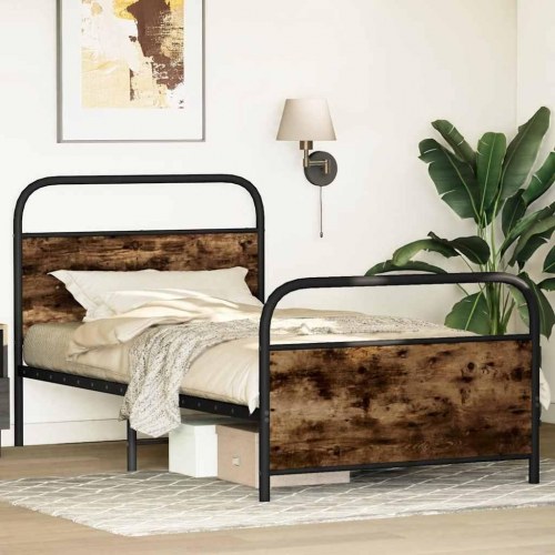 Sengeramme 90 x 200 cm i røget eg - uden madras