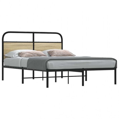 Sengeramme 135 x 190 cm med sengegavl - sonoma-eg