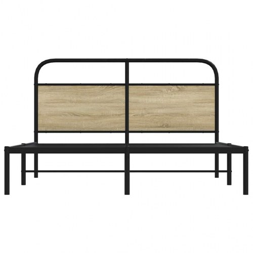 Sengeramme 150 x 200 cm med sengegavl - sonoma-eg