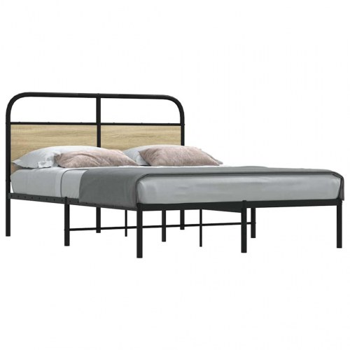 Sengeramme 120 x 190 cm uden madras med sengegavl - sonoma-eg