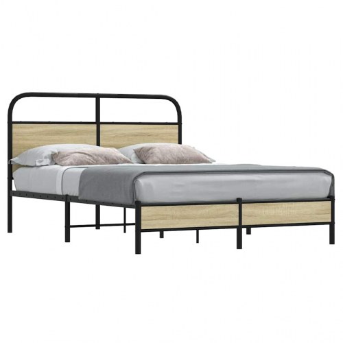 Sengeramme 135 x 190 cm med sengegavl - sonoma-eg