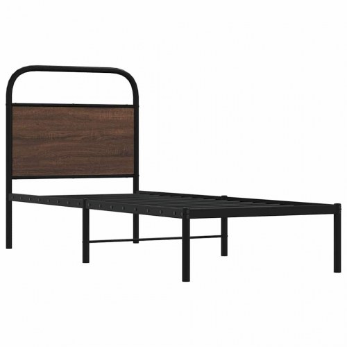 Sengeramme 75x190 cm uden madras konstrueret træ brunt eg