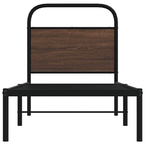 Sengeramme 75x190 cm uden madras konstrueret træ brunt eg