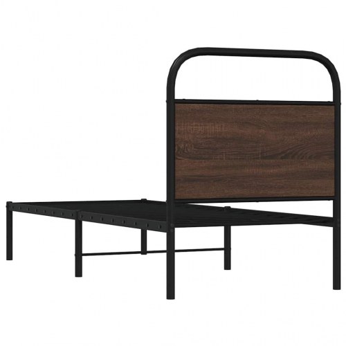 Sengeramme 75x190 cm uden madras konstrueret træ brunt eg