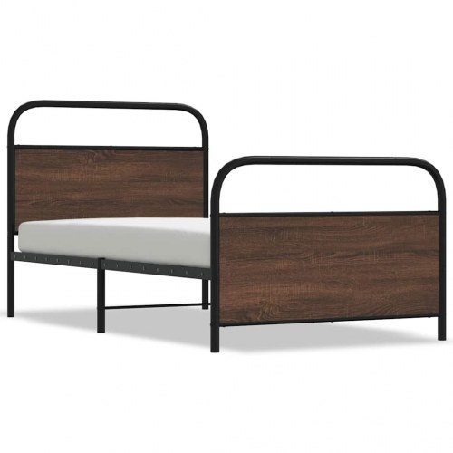 Sengeramme 100 x 190 cm uden madras - brun egetræ