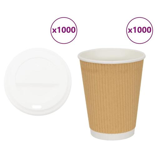 Kaffekopper af papir med låg 1000 stk. 12oz 300ml