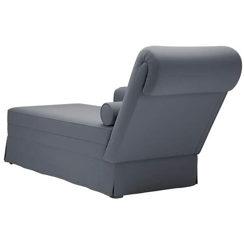 Chaiselong med bolster og højre armlæn fløjl mørkegrå
