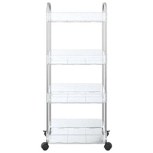 Opbevaringsvogn i 4 niveauer transparent 37x28x95 cm akryl