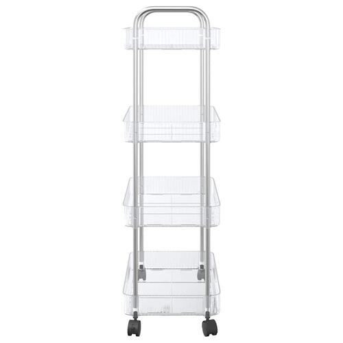 Opbevaringsvogn i 4 niveauer transparent 37x28x95 cm akryl