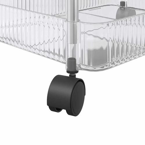 Opbevaringsvogn i 4 niveauer transparent 37x28x95 cm akryl