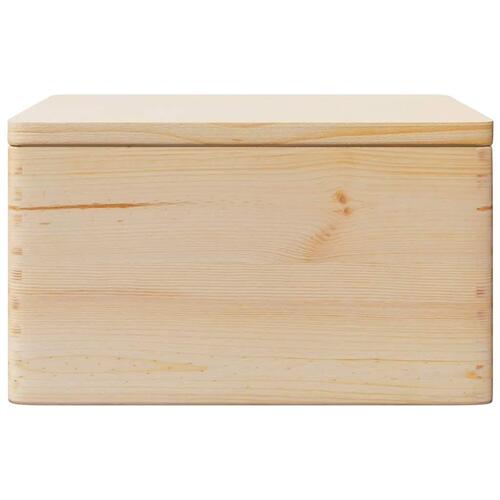 Trækasse med låg 40x30x23 cm massivt fyrretræ