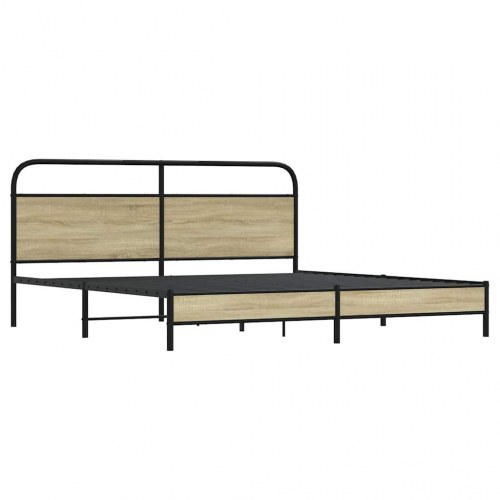 Sengeramme i metal med sengegavl 193 x 203 cm - sonoma-eg