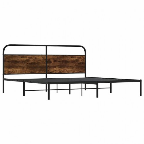 Sengeramme med sengegavl 183 x 213 cm - røget egetræsfarve
