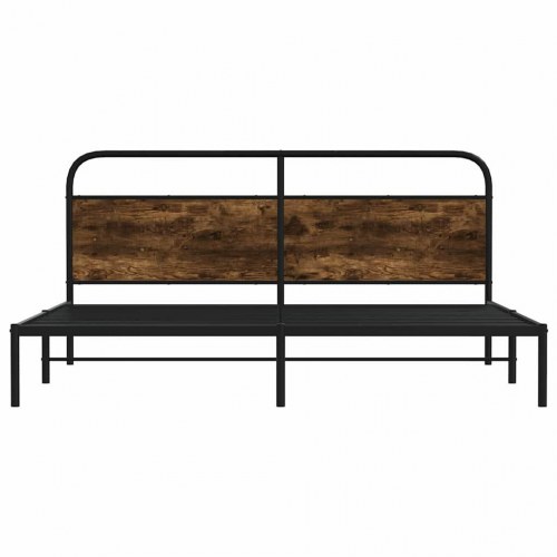 Sengeramme med sengegavl 183 x 213 cm - røget egetræsfarve