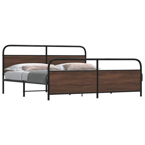 Sengeramme uden madras 193 x 203 cm - brun egetræ