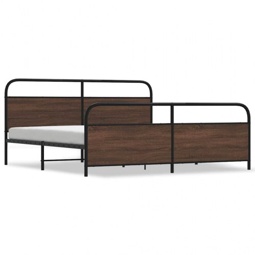 Sengeramme uden madras 193 x 203 cm - brun egetræ