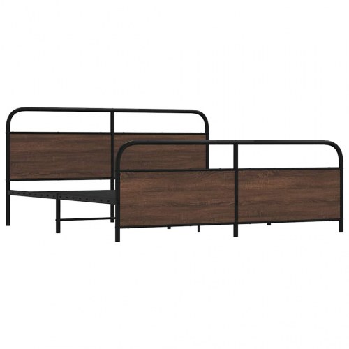 Sengeramme uden madras 180 x 200 cm i metal - brun egetræsfarve
