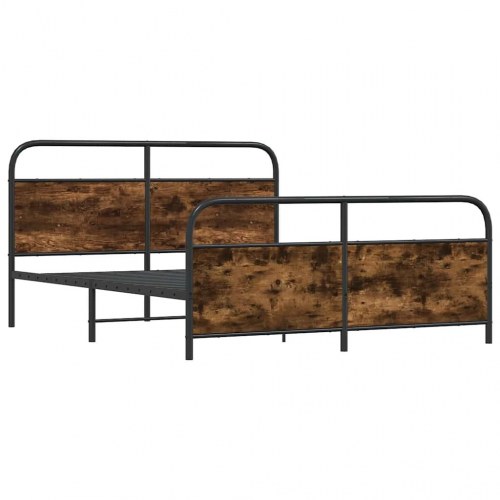 Sengeramme 160 x 200 cm i metal - røget egetræsfarve
