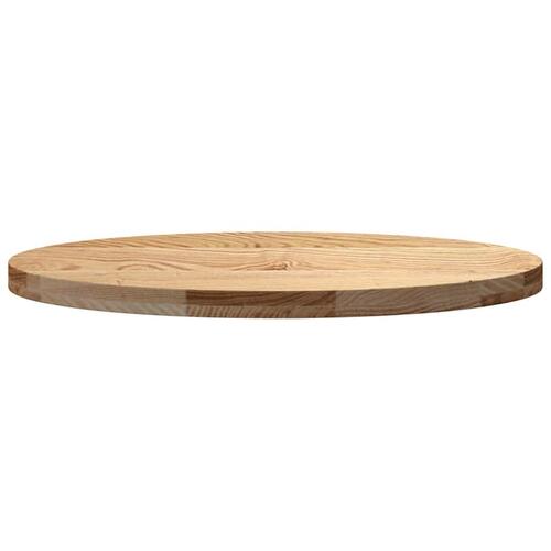 Bordplade 80x40x4 cm massivt egetræ oval