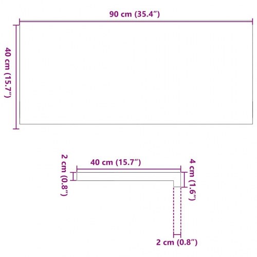 Vindueskarme i massivt egetræ - 2 stk, brunsort, 90 × 40 × 2 cm