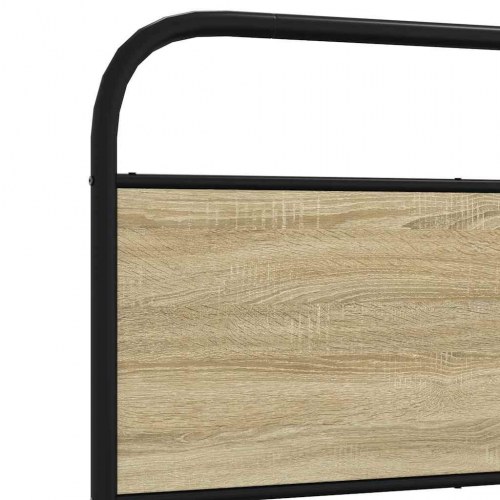 Sengeramme 100×200 cm - stål og konstrueret træ i sonoma-eg