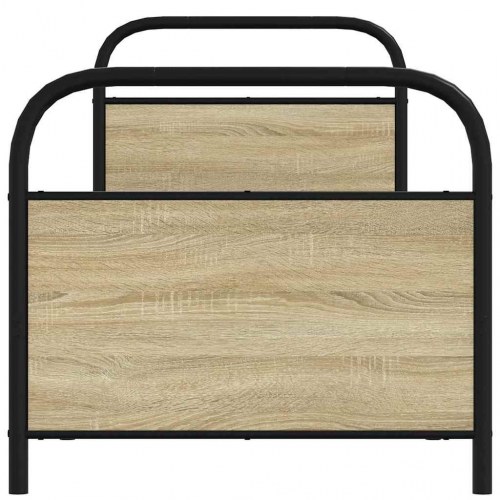 Sengeramme 75 x 190 cm i stål og konstrueret træ
