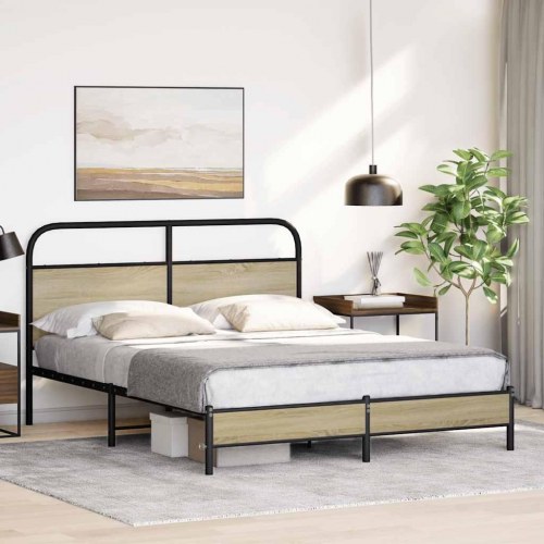 Sengeramme 150 x 200 cm med sengegavl - sonoma-eg